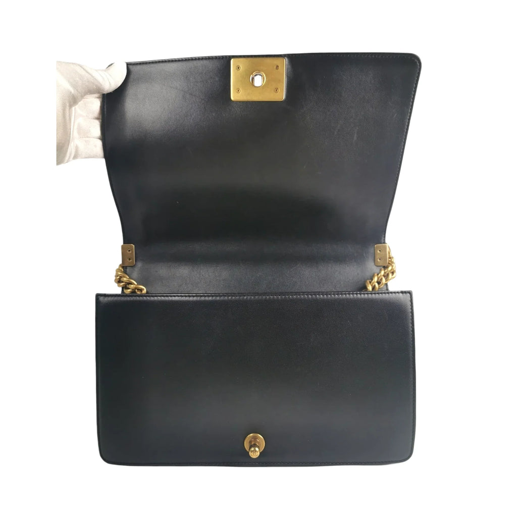 Chanel Boy Large Black Lambskin Gold