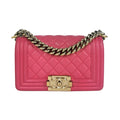 Chanel Boy Small Pink Calfskin Gold