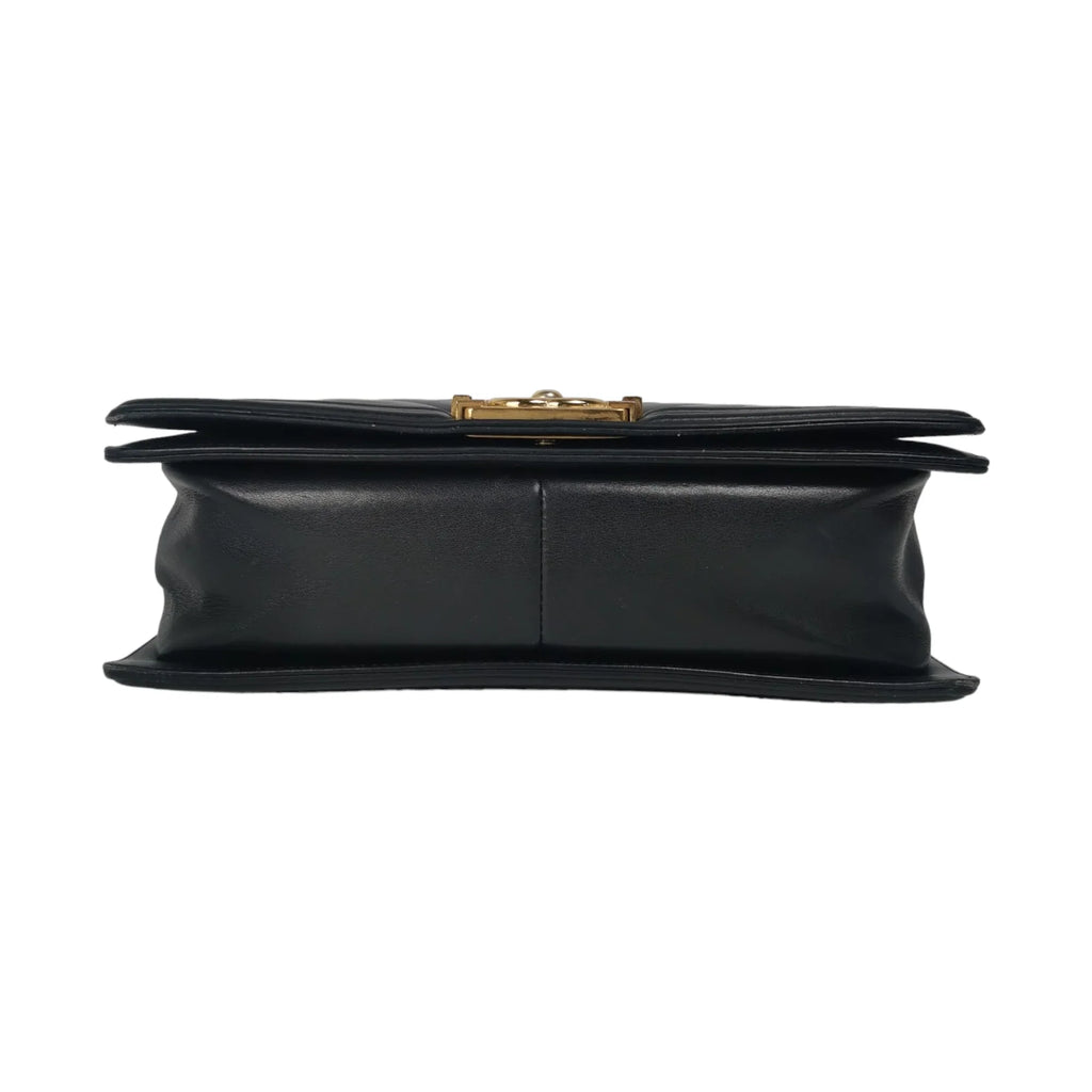 Chanel Boy Medium Black Chevron Lambskin Gold