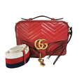 Gucci Marmont Top Handle Small Red Calfskin
