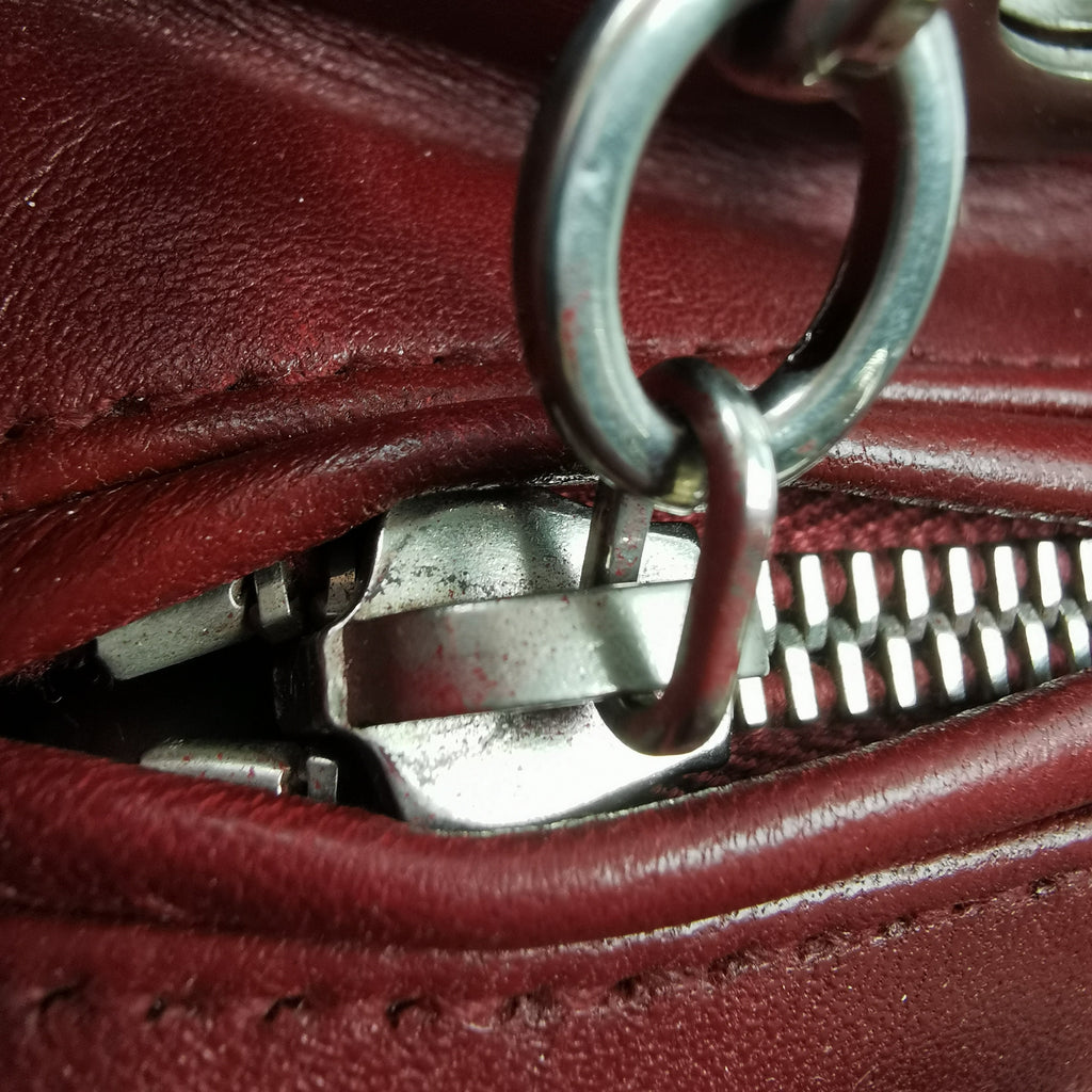 Dior Lady Dior Medium Burgundy Cannage Lambskin Silver