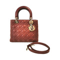 Dior Lady Dior Medium Burgundy Cannage Lambskin Silver