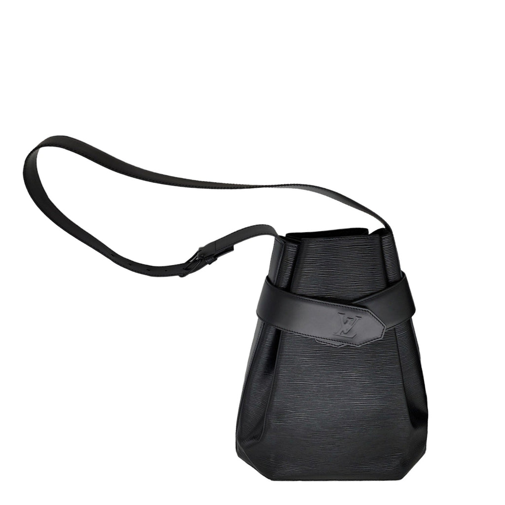 Louis Vuitton Vintage Black EPI Sac D'Epaule GM Bucket Bag w/ Pouch