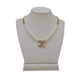 Chanel Faux Pearl and Crystal Baguette CC Necklace