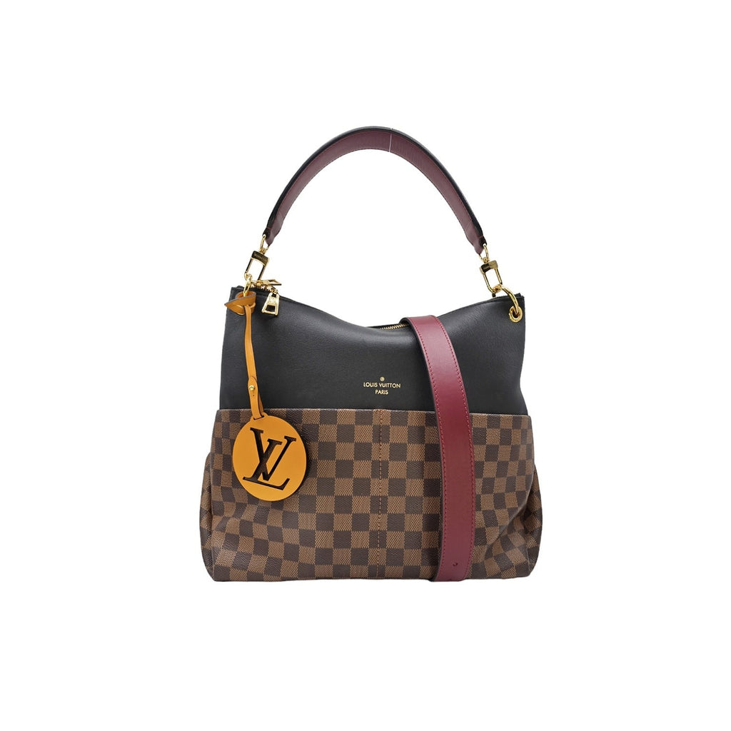 Louis Vuitton Damier Ebene Black Calfskin Maida Hobo