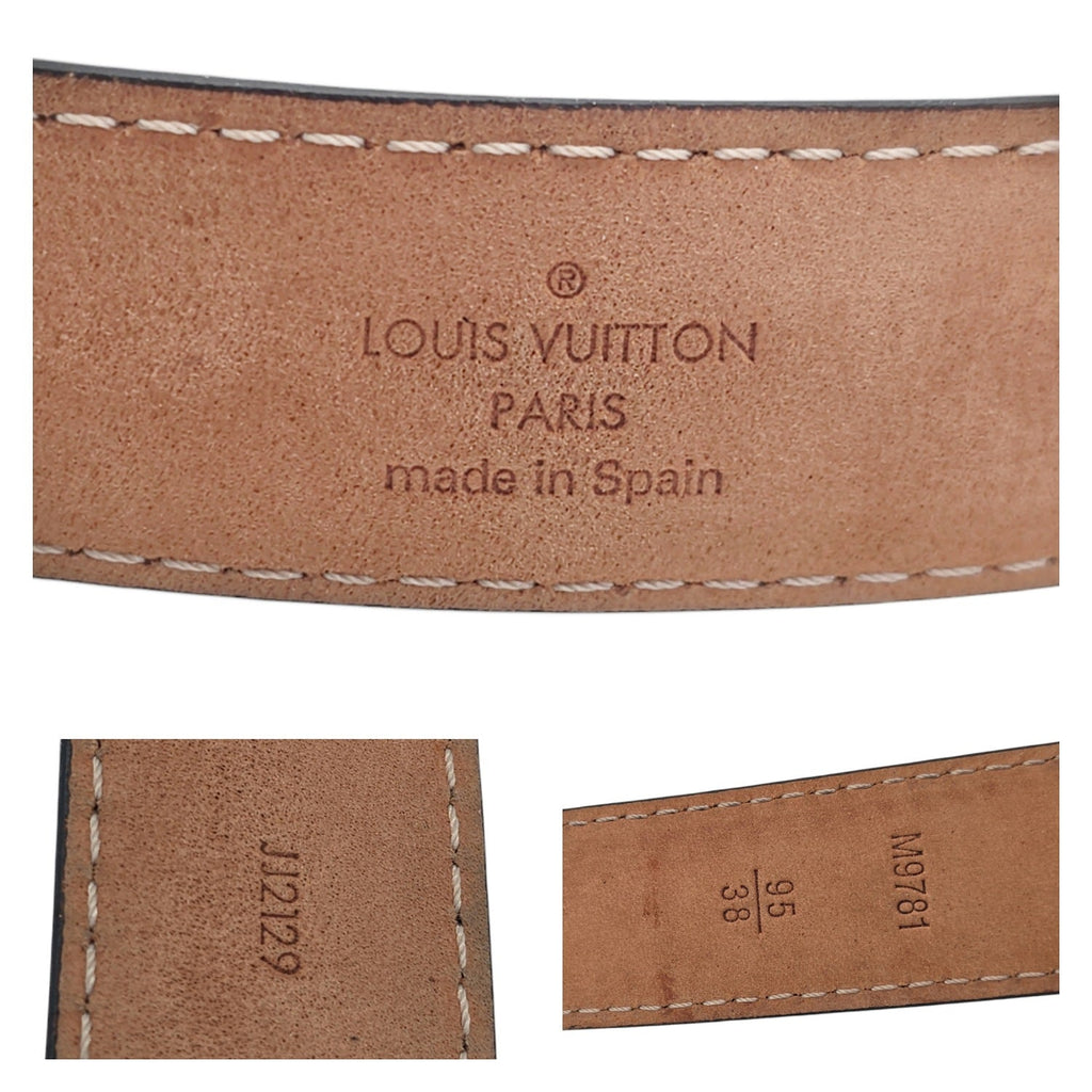 Louis Vuitton LV Initiales Monogram 25mm Belt Sz 95/38