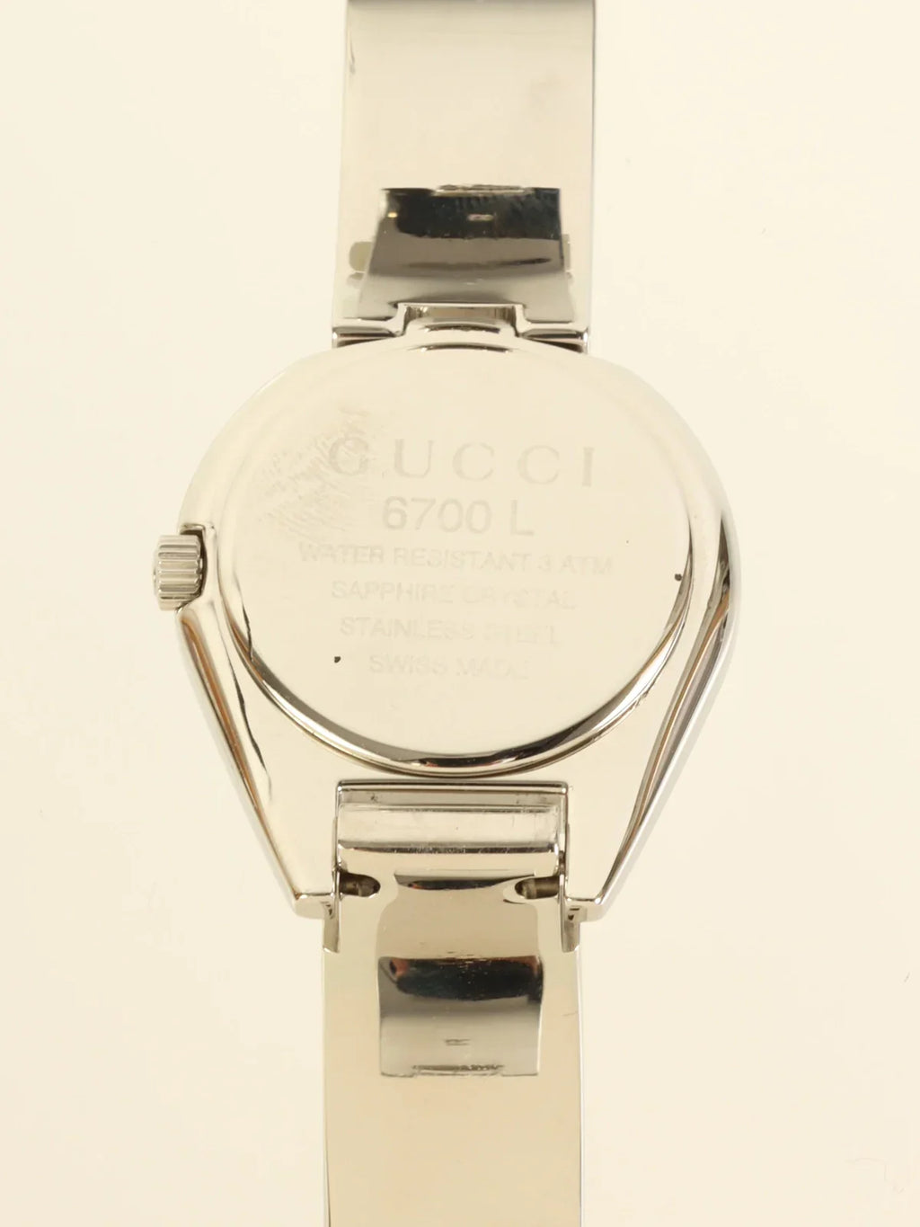 GUCCI Round Face Bangle Watch Silver