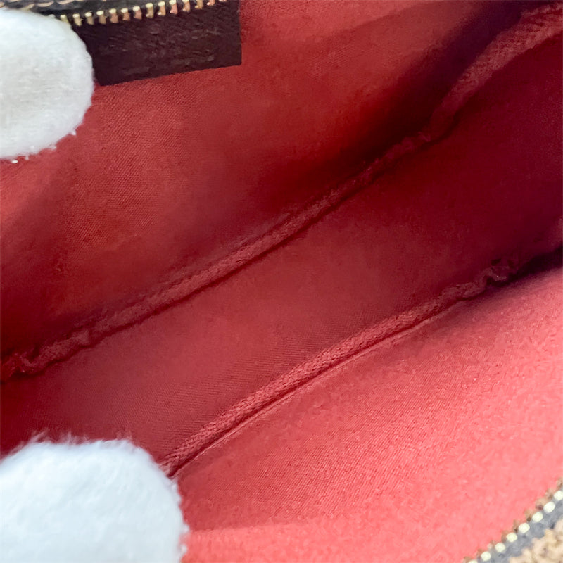 LV Mini Bag / Pochette in Damier Ebene Canvas and GHW