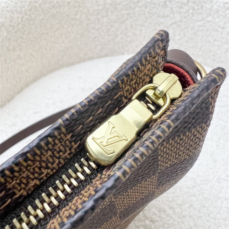 LV Mini Bag / Pochette in Damier Ebene Canvas and GHW