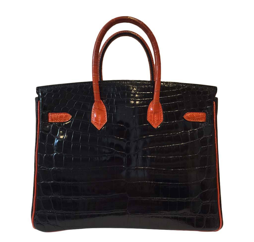 HermÃƒÆ’Ã‚Â¨s  Bi-Color Birkin Crocodile Bag 25cm