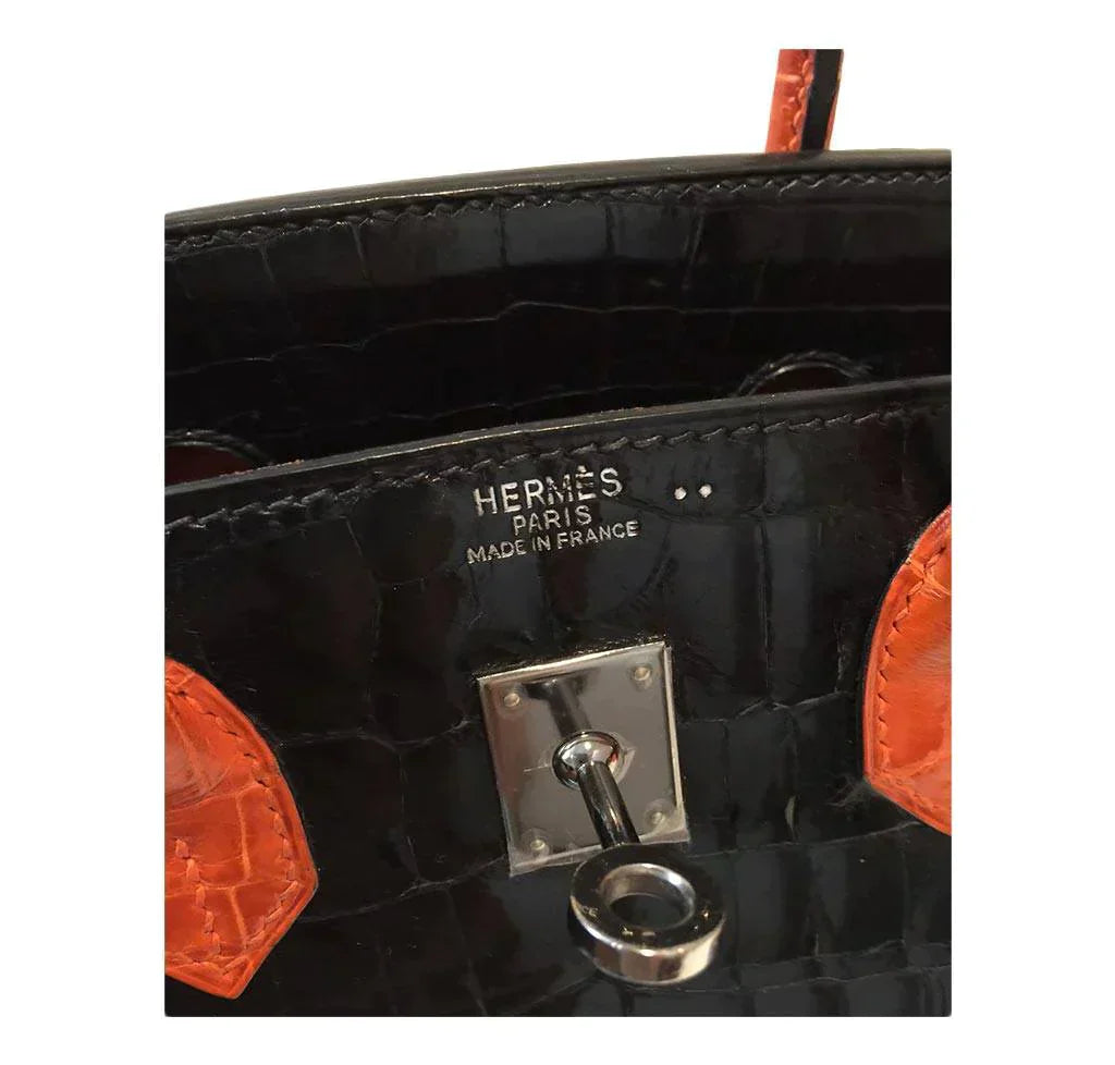 HermÃƒÆ’Ã‚Â¨s  Bi-Color Birkin Crocodile Bag 25cm