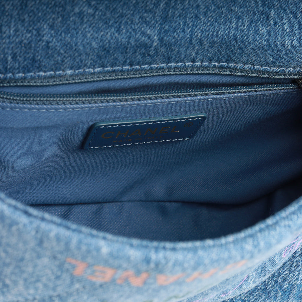 Small Flap Bag - Denim Logo