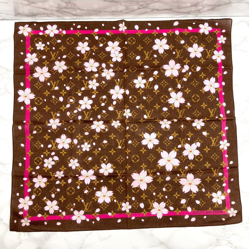 LOUIS VUITTON Cherry Blossom Scarf Takashi Murakami