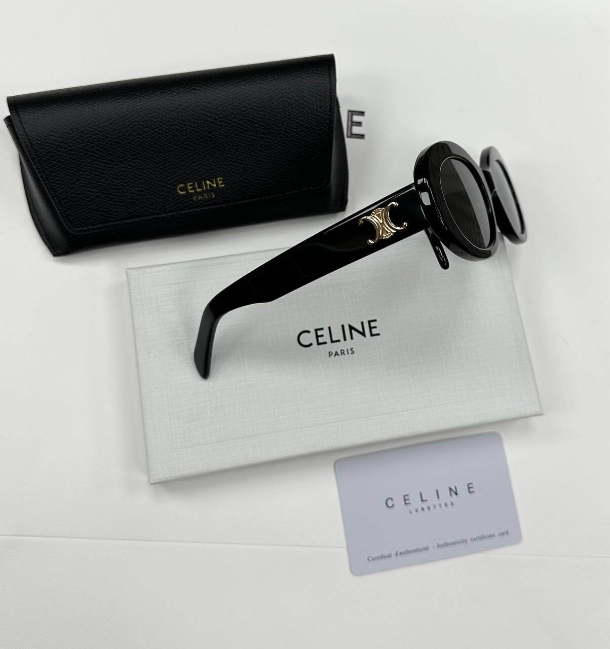 TRIOMPHE 01 SUNGLASSES IN ACETATE BLACK