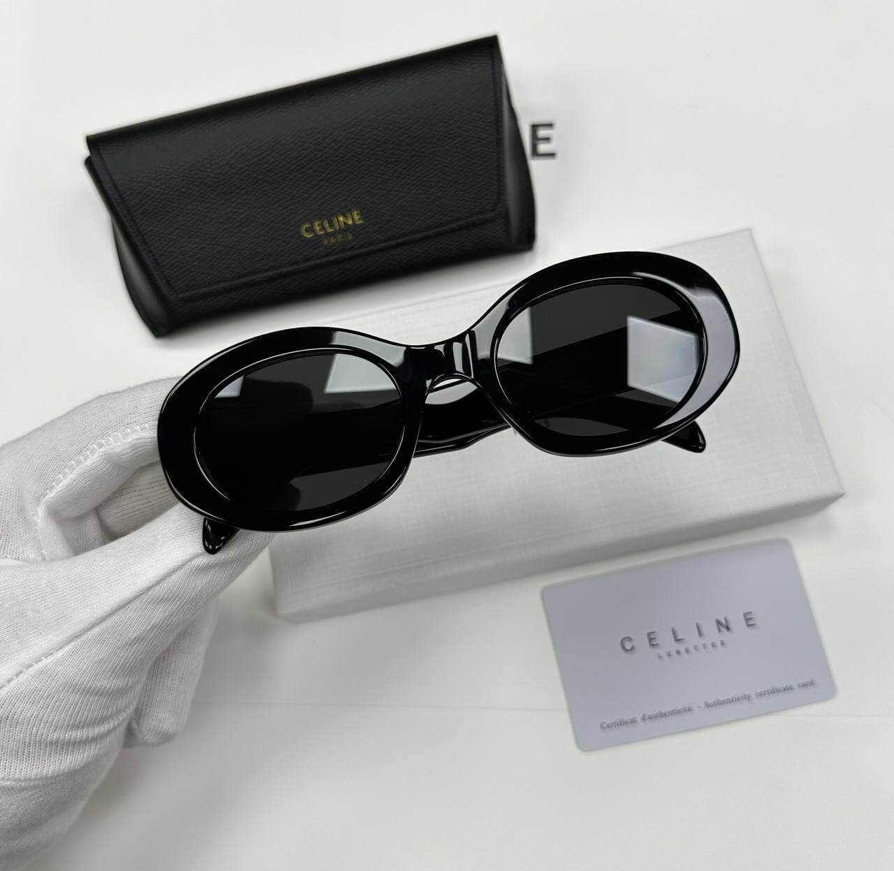 TRIOMPHE 01 SUNGLASSES IN ACETATE BLACK