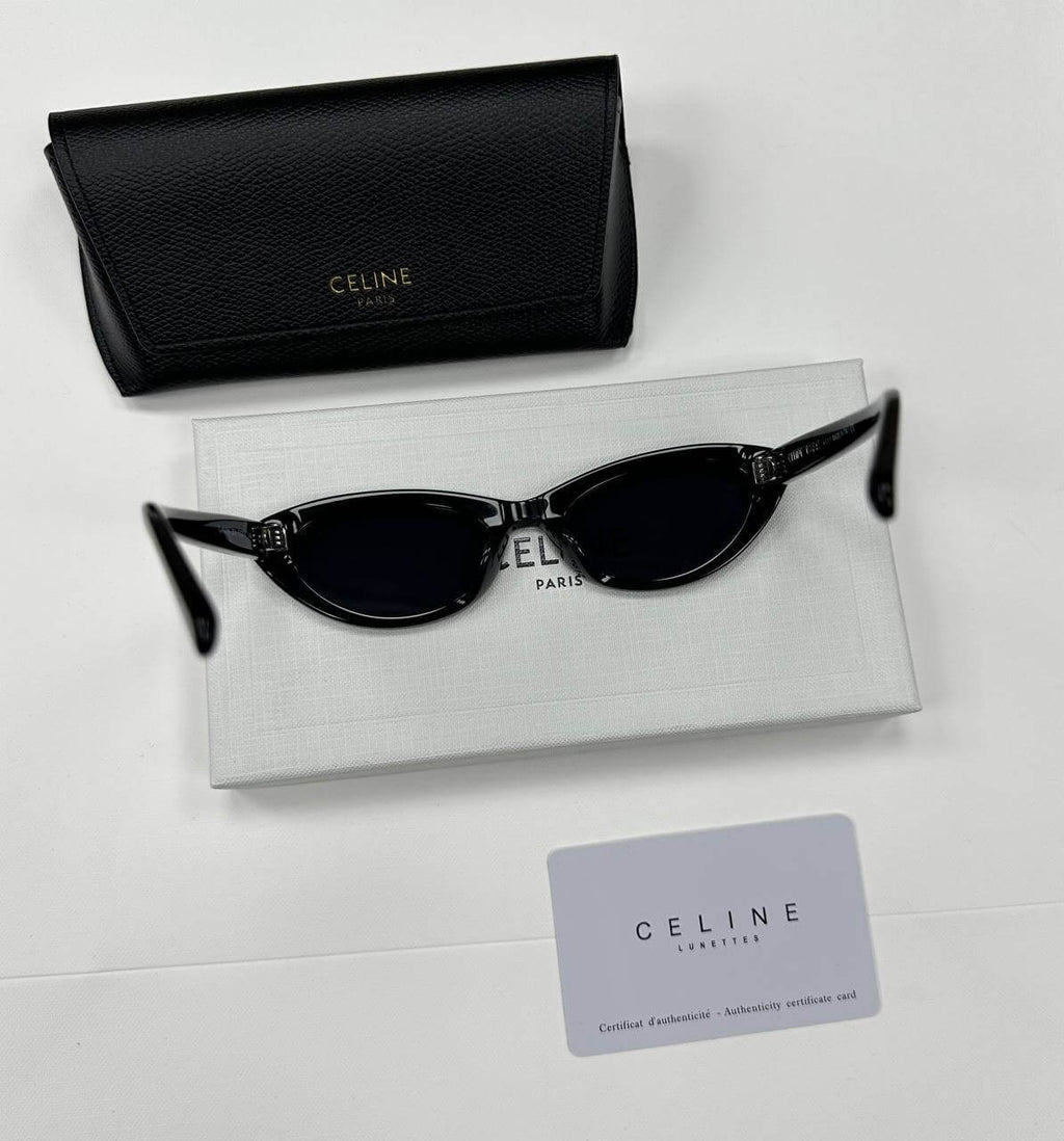 CAT EYE S184 SUNGLASSES IN ACETATE BLACK
