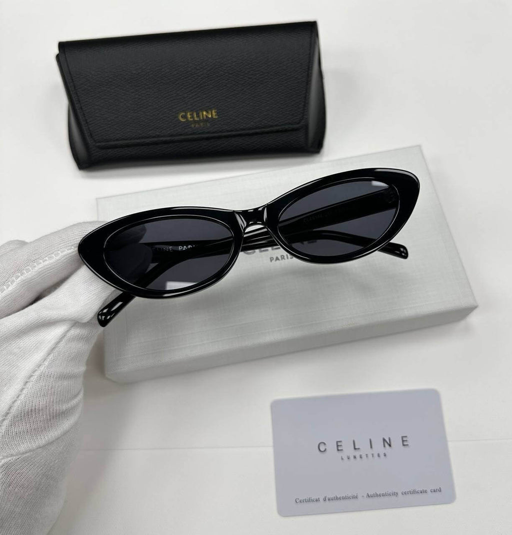 CAT EYE S184 SUNGLASSES IN ACETATE BLACK