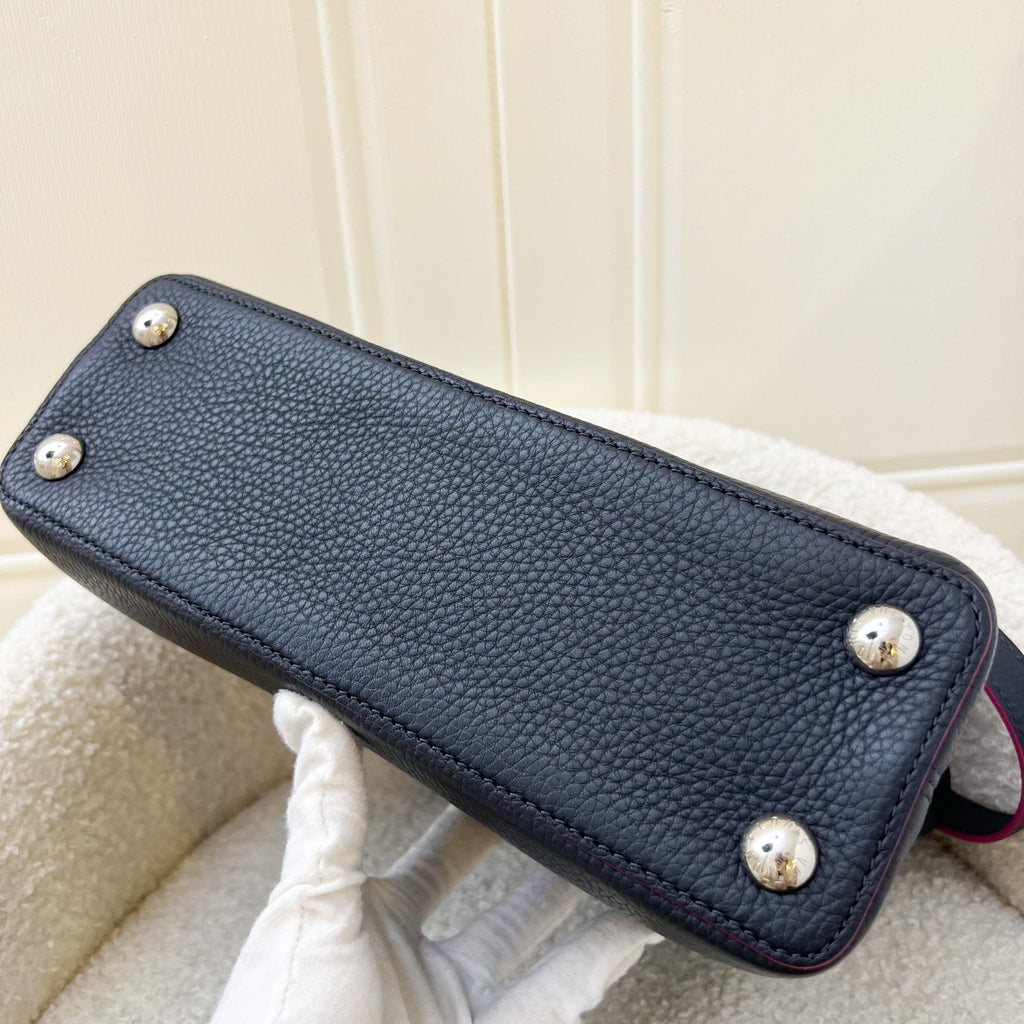 LV Capucines BB Bag in Navy Taurillon Leather Fuchsia Interior and SHW