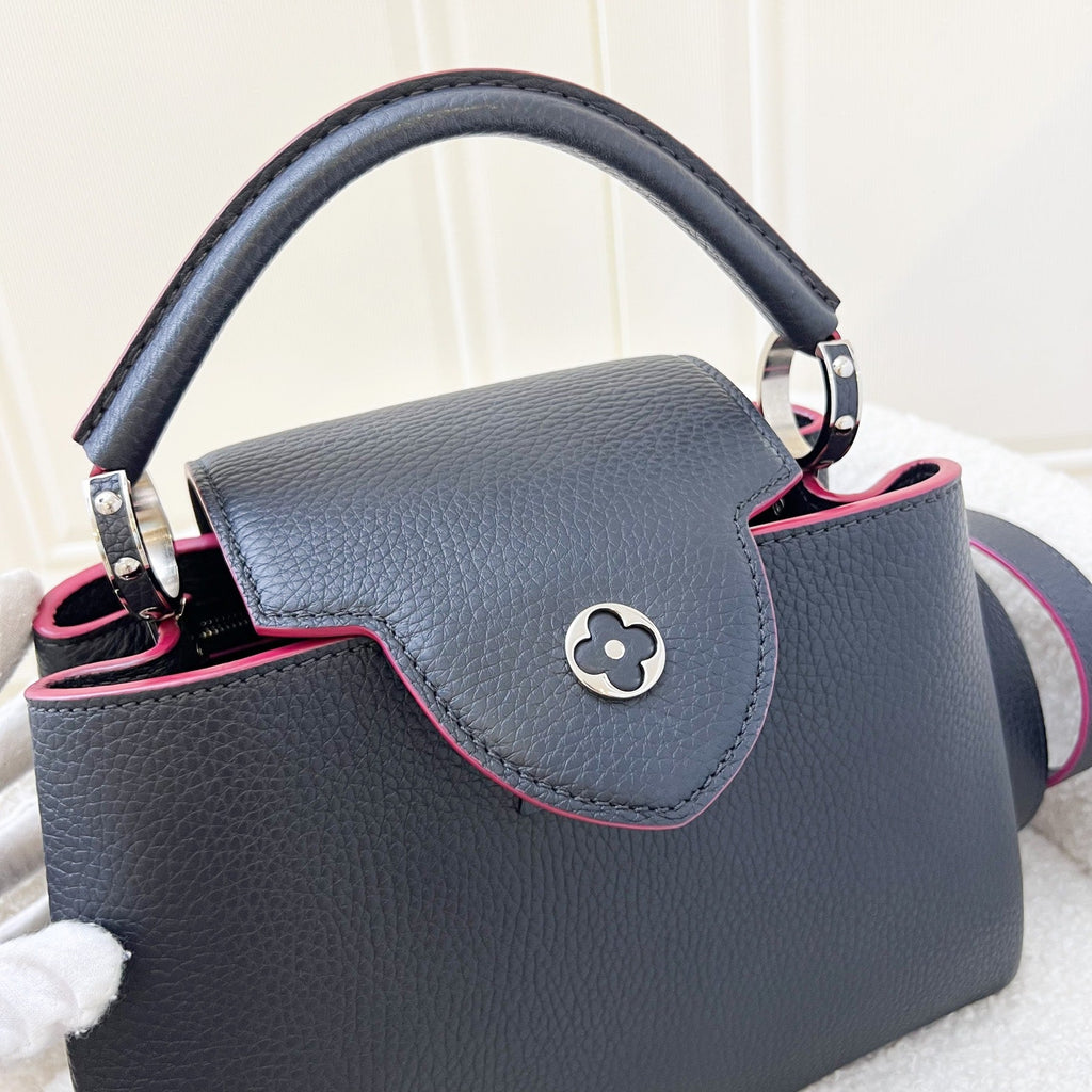 LV Capucines BB Bag in Navy Taurillon Leather Fuchsia Interior and SHW