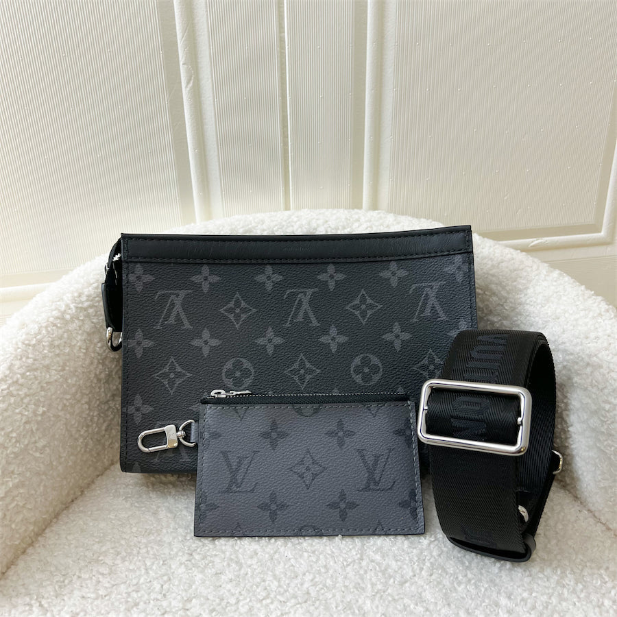 LV  Mens Gaston Wearable Wallet in Monogram Eclipse Reverse coated canvas SHW