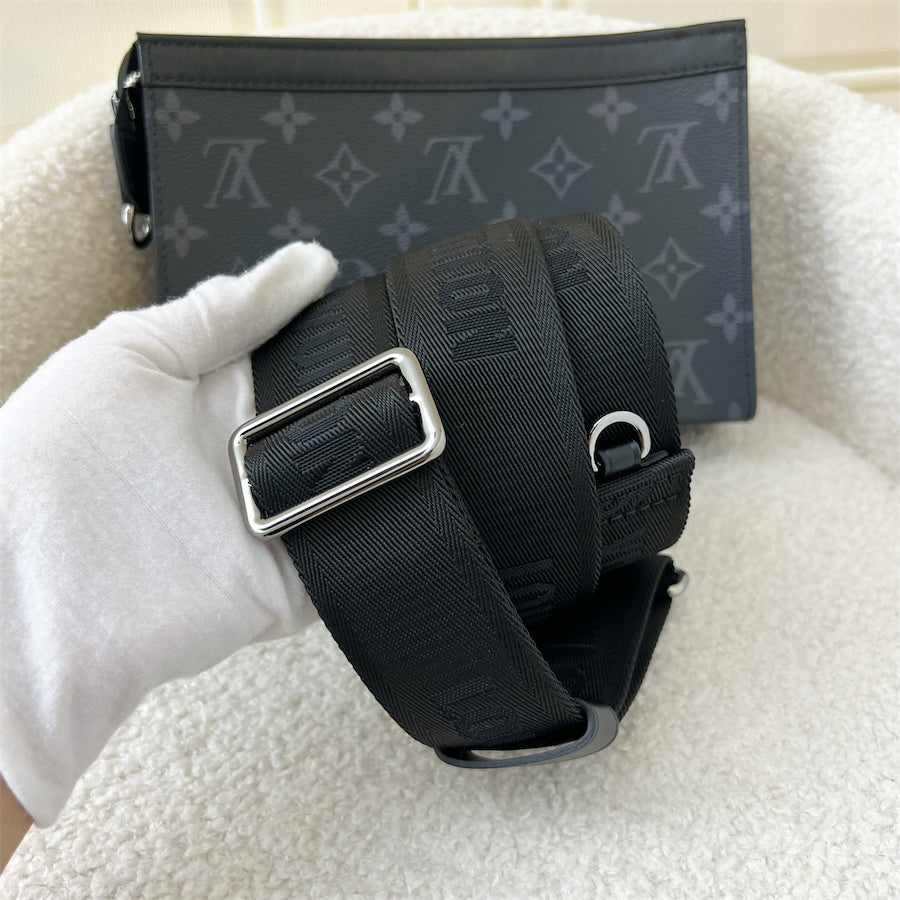 LV  Mens Gaston Wearable Wallet in Monogram Eclipse Reverse coated canvas SHW