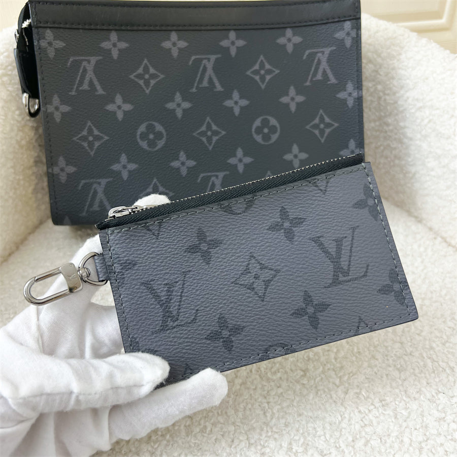 LV  Mens Gaston Wearable Wallet in Monogram Eclipse Reverse coated canvas SHW