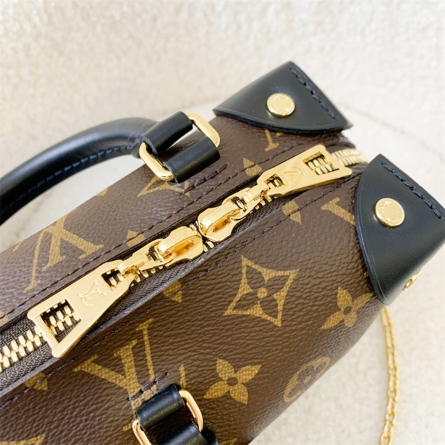 Louis Vuitton Petite Malle Souple in Monogram Canvas, Black Trim and GHW