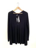 SÃƒÆ’Ã¢â‚¬Â°ZANE BLACK VISCOSE TOP WITH BACK DETAIL - SIZE M