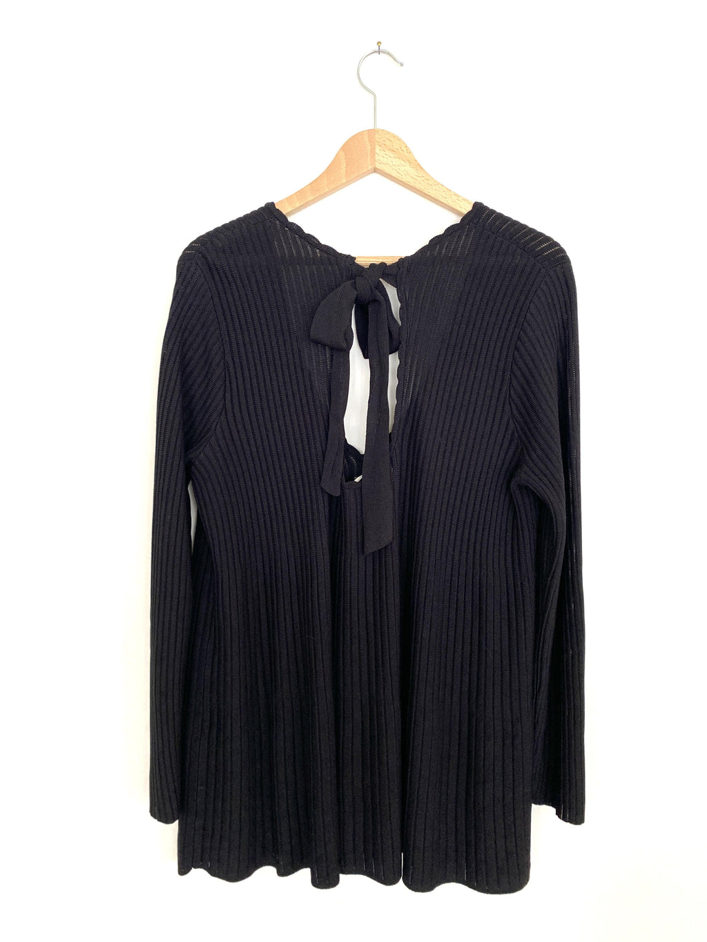 SÃƒÆ’Ã¢â‚¬Â°ZANE BLACK VISCOSE TOP WITH BACK DETAIL - SIZE M