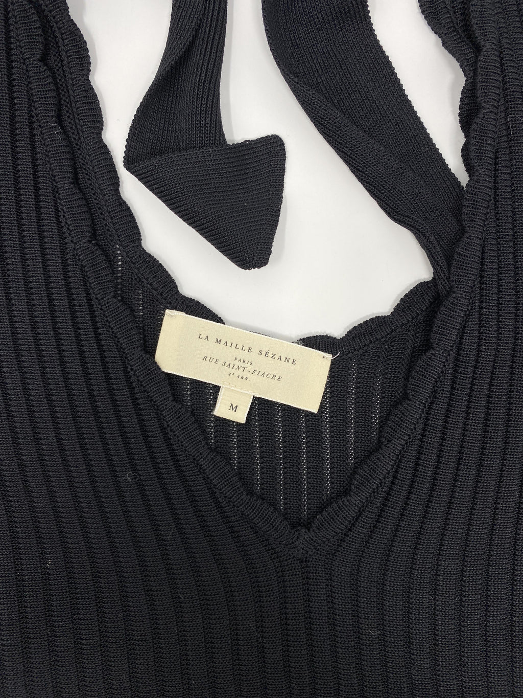 SÃƒÆ’Ã¢â‚¬Â°ZANE BLACK VISCOSE TOP WITH BACK DETAIL - SIZE M