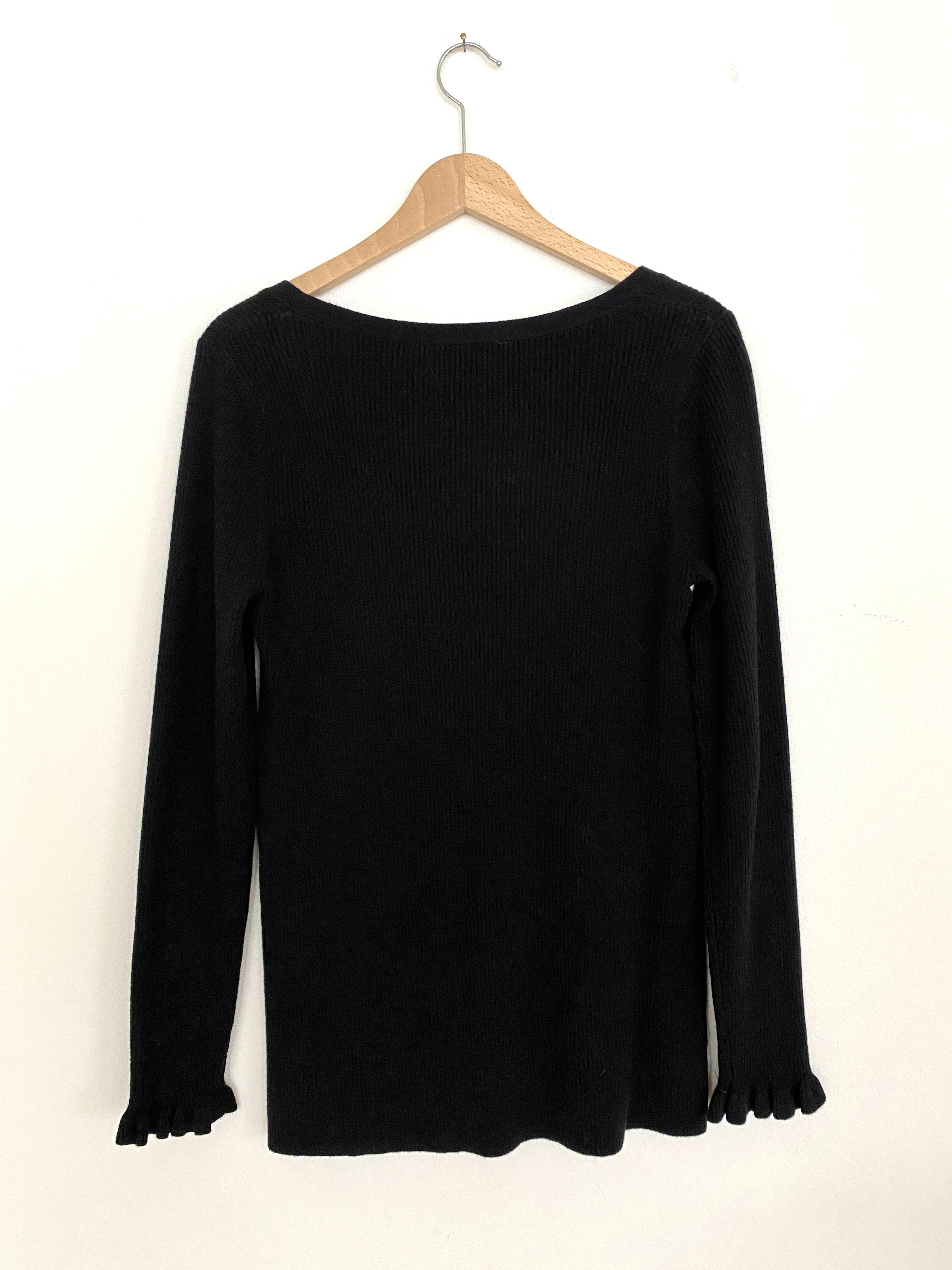 SÃƒÆ’Ã¢â‚¬Â°ZANE PULL SOIZIC - BLACK JUMPER WITH FRONT LACE - SIZE L