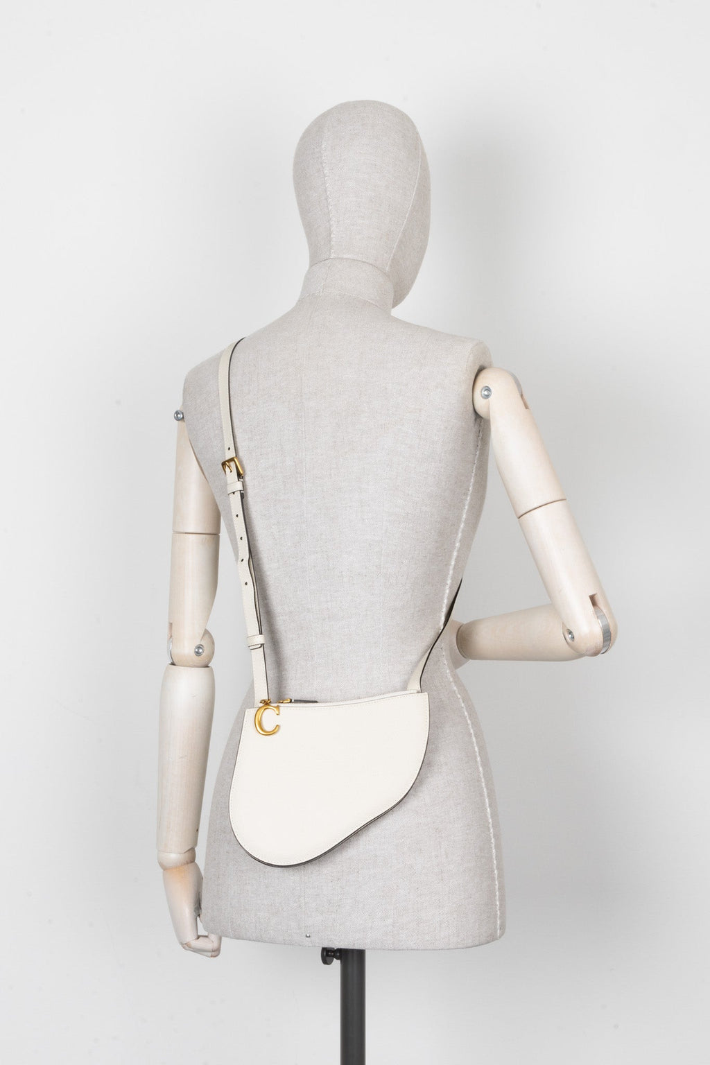 CHRISRTIAN DIOR Saddle Trio Pouch White Leather