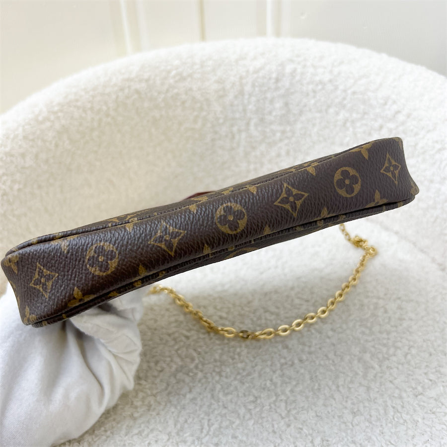 LV Multi Pochette Accessoires MPA Smaller Pochette with Original Chain in Monogram Canvas and GHW