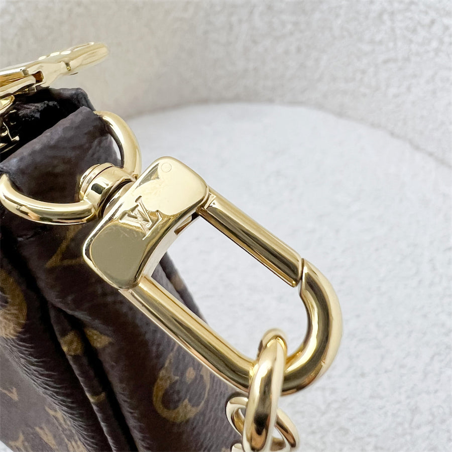 LV Multi Pochette Accessoires MPA Smaller Pochette with Original Chain in Monogram Canvas and GHW