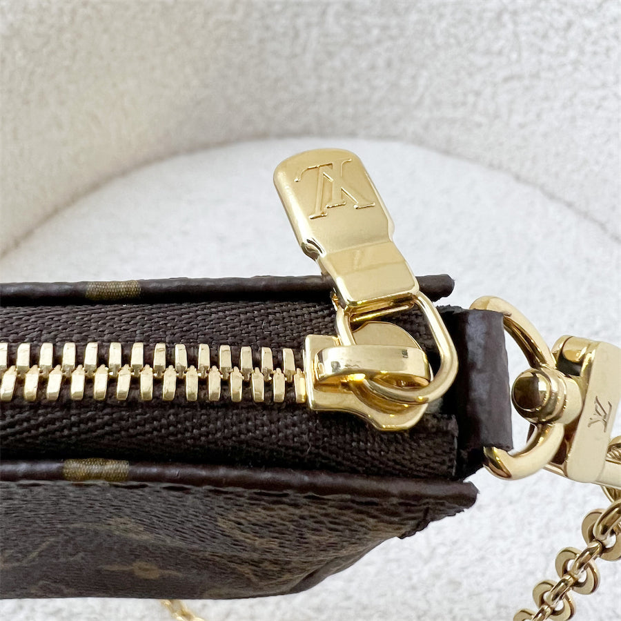 LV Multi Pochette Accessoires MPA Smaller Pochette with Original Chain in Monogram Canvas and GHW