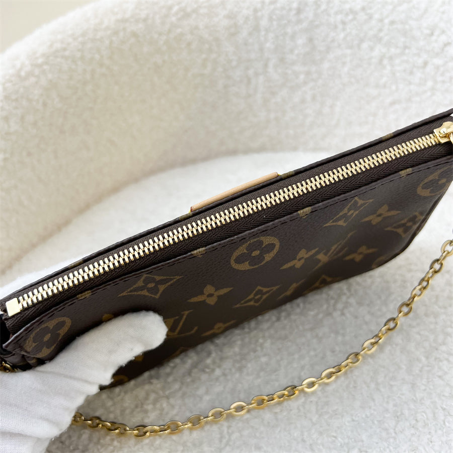 LV Multi Pochette Accessoires MPA Smaller Pochette with Original Chain in Monogram Canvas and GHW