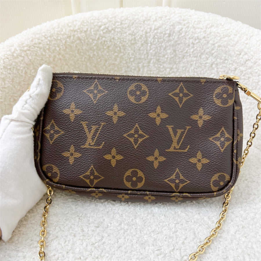 LV Multi Pochette Accessoires MPA Smaller Pochette with Original Chain in Monogram Canvas and GHW