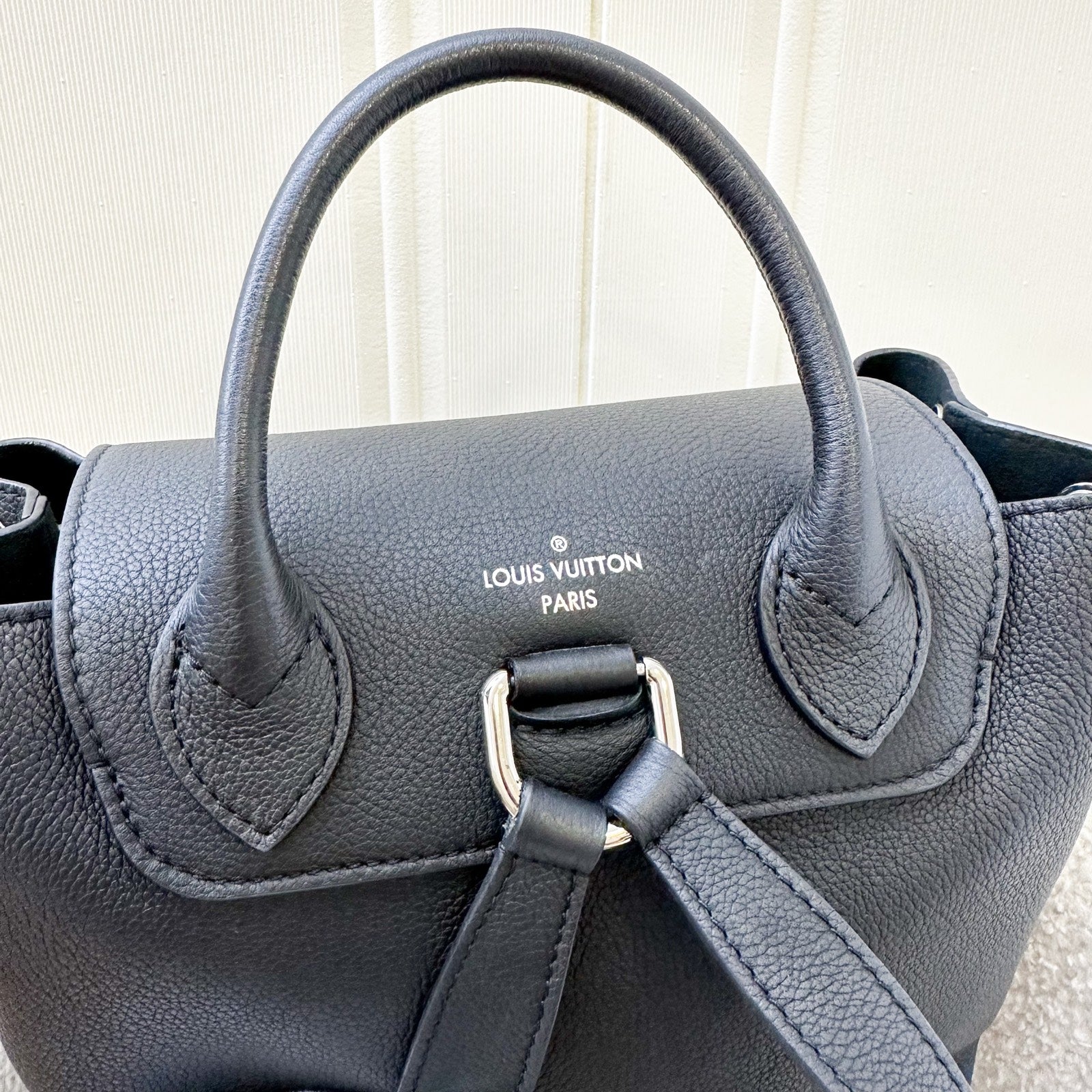 Louis Vuitton LV Lockme Backpack in Black Grained Calfskin and SHW
