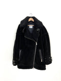 Faux Shearling Coat In Ink - Size S