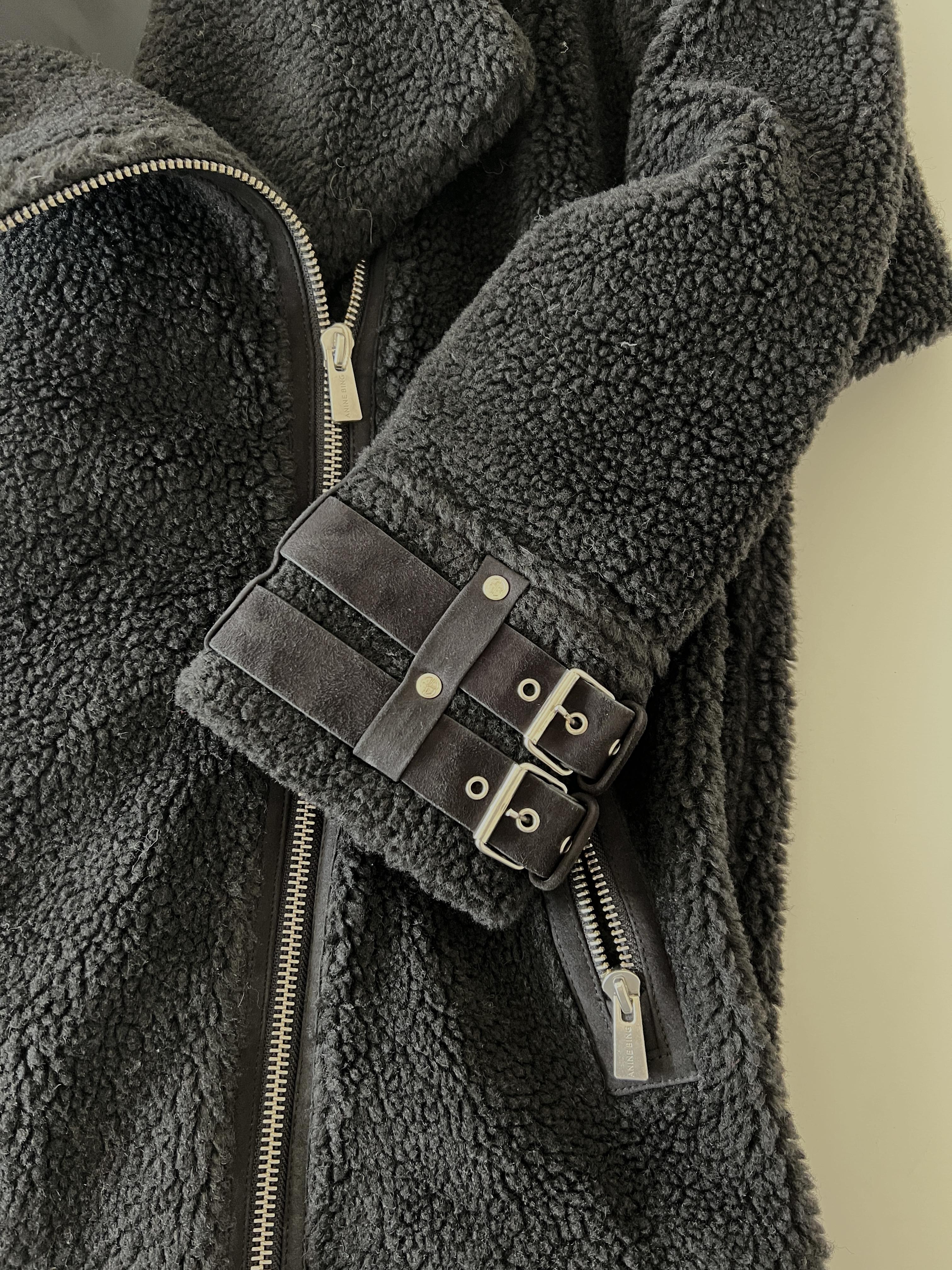 Faux Shearling Coat In Ink - Size S