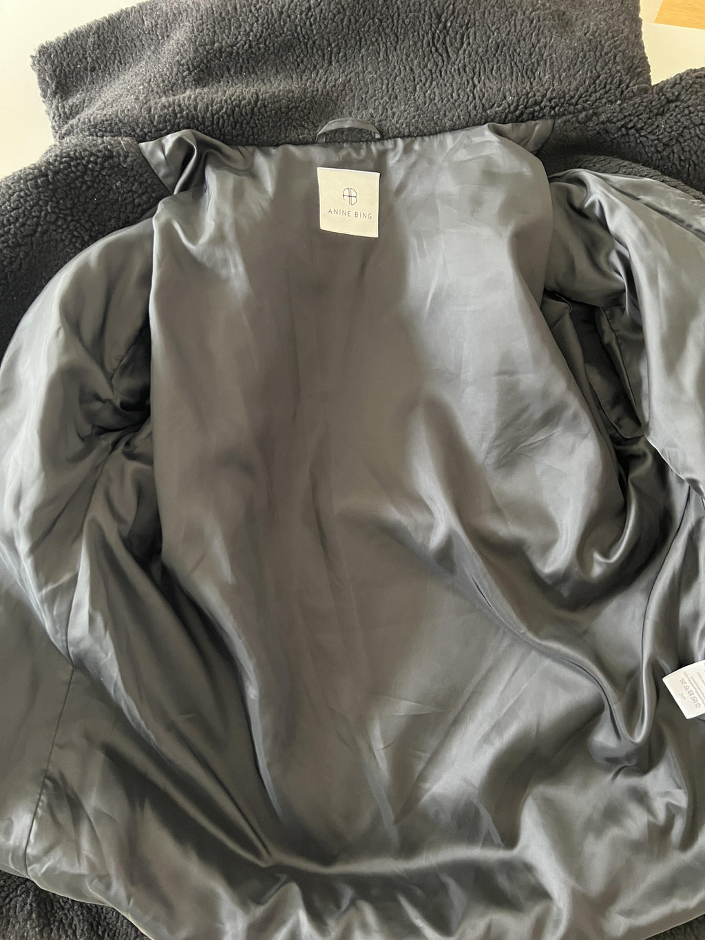 Faux Shearling Coat In Ink - Size S