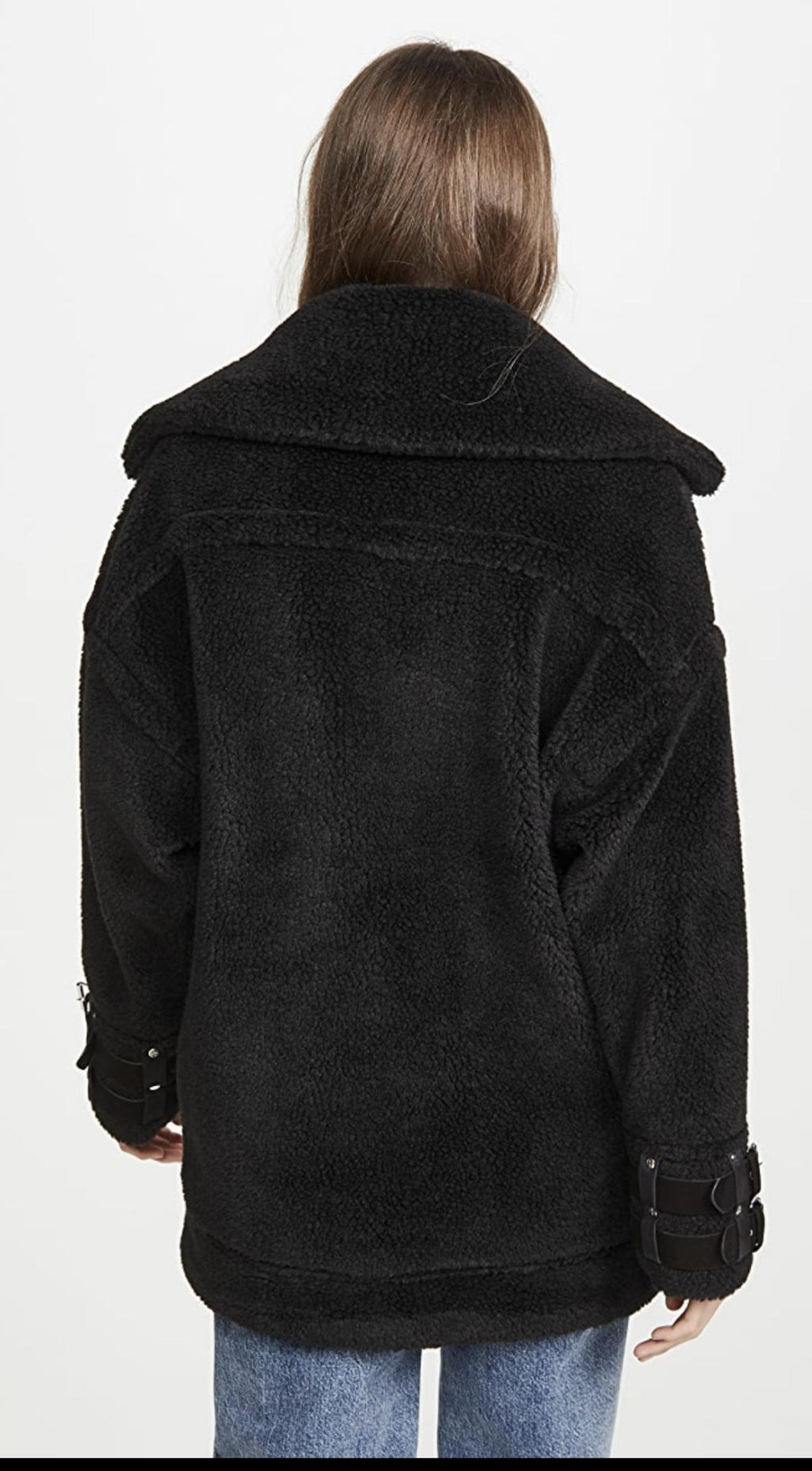 Faux Shearling Coat In Ink - Size S