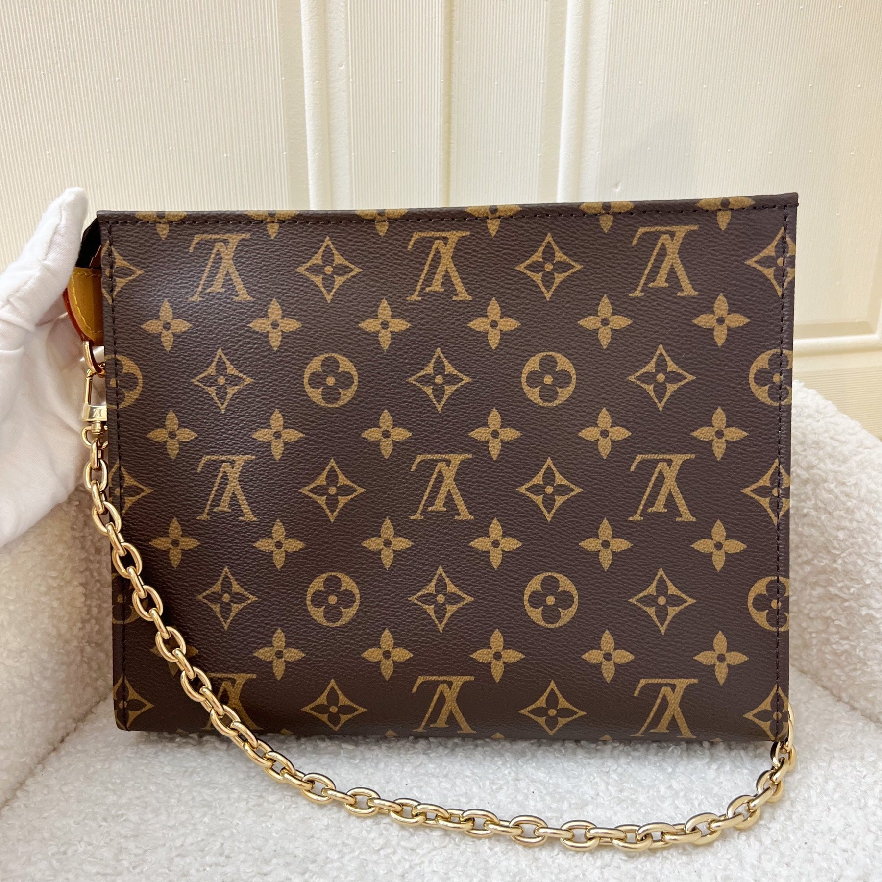 LV Toiletry Pouch on Chain in Monogram Canvas GHW