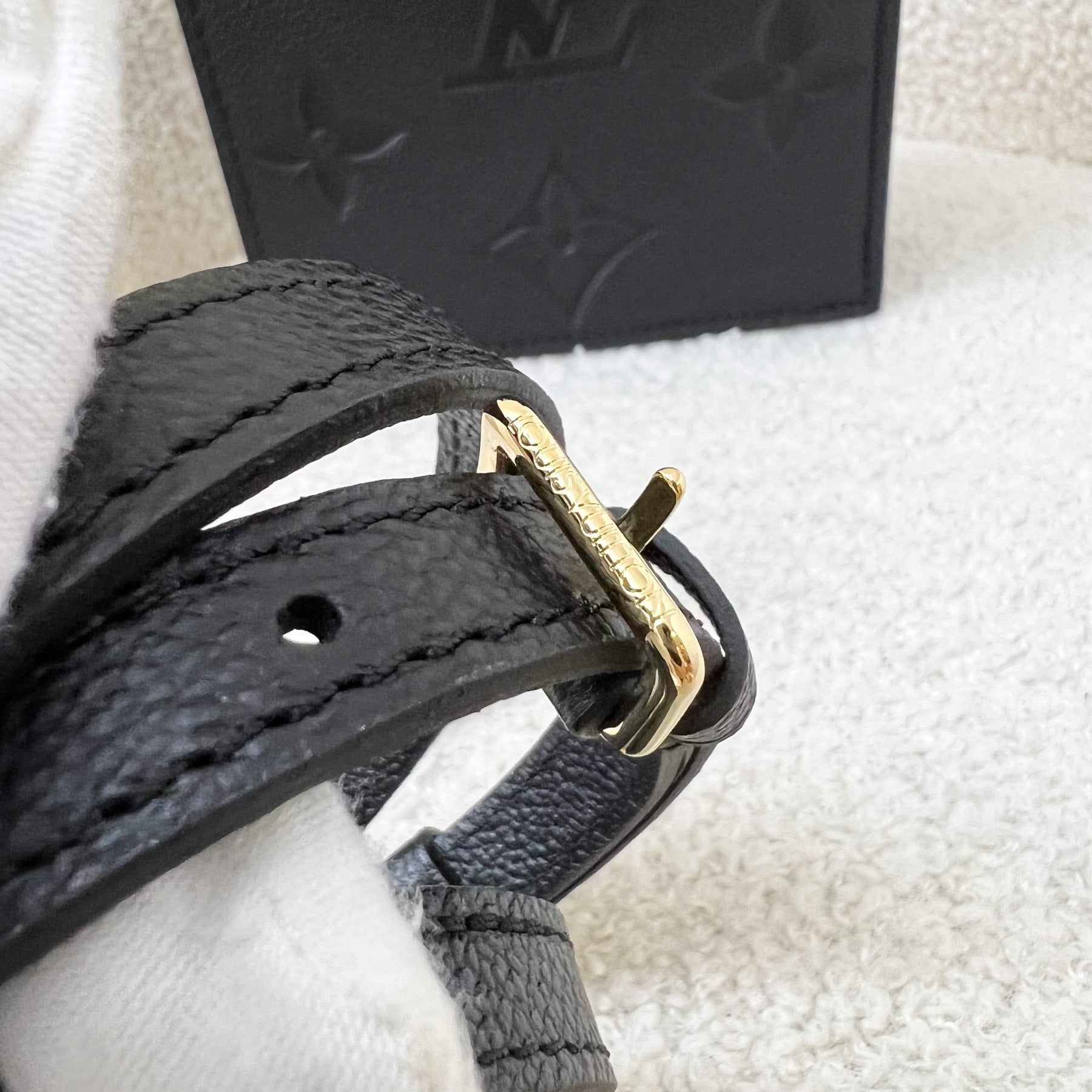 LV Petit Sac Plat in Black Empreinte Leather GHW