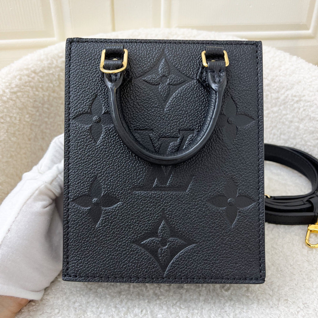 LV Petit Sac Plat in Black Empreinte Leather GHW