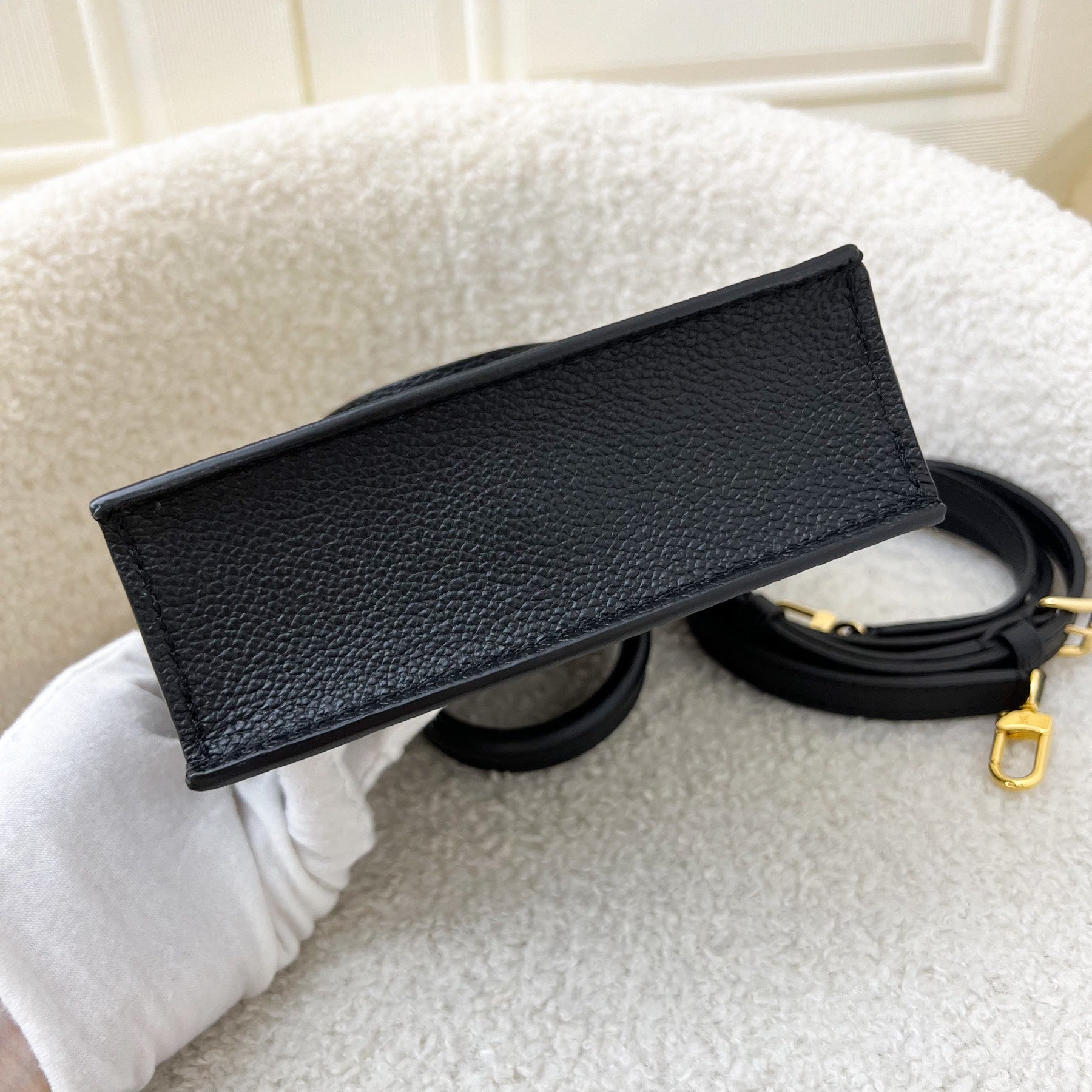 LV Petit Sac Plat in Black Empreinte Leather GHW