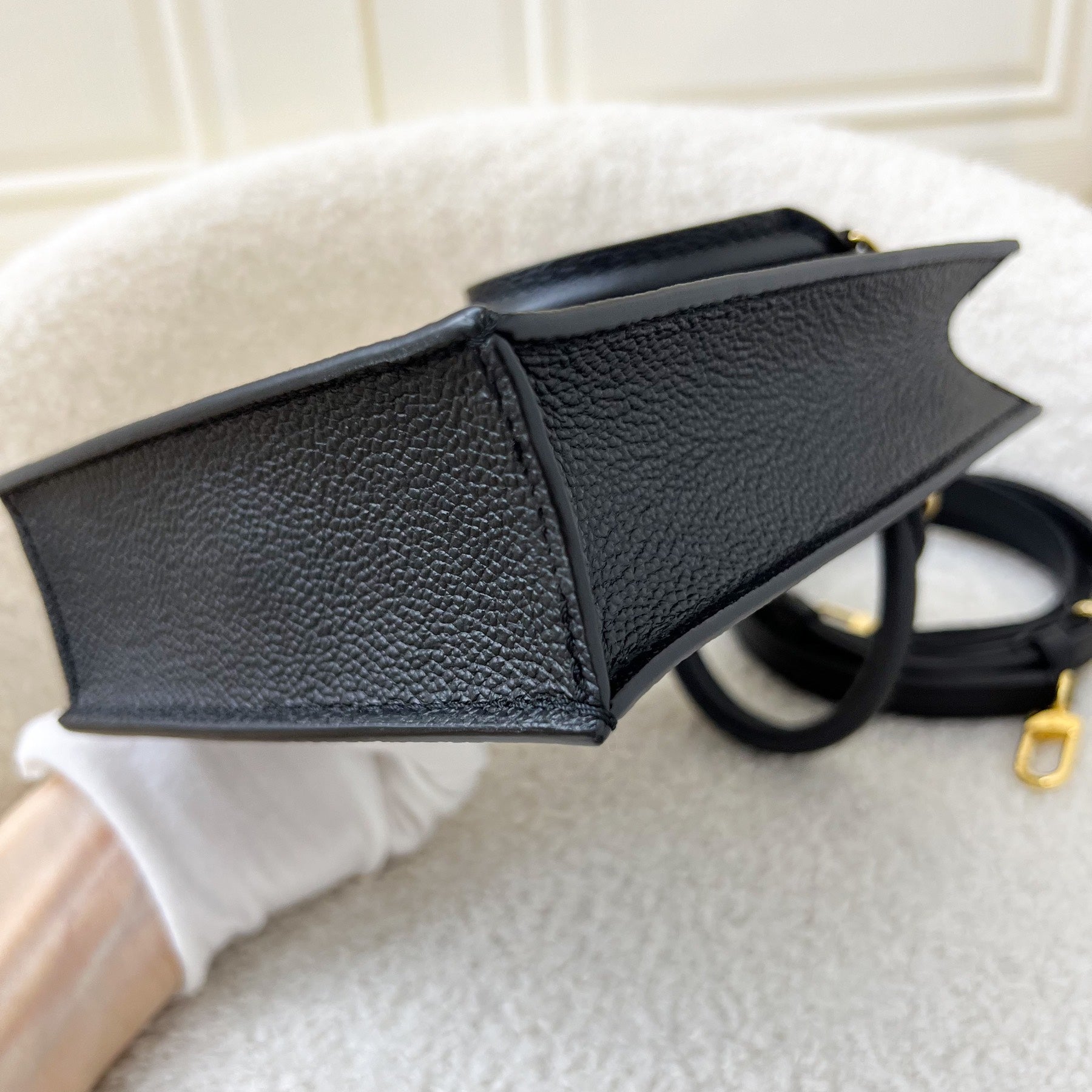 LV Petit Sac Plat in Black Empreinte Leather GHW