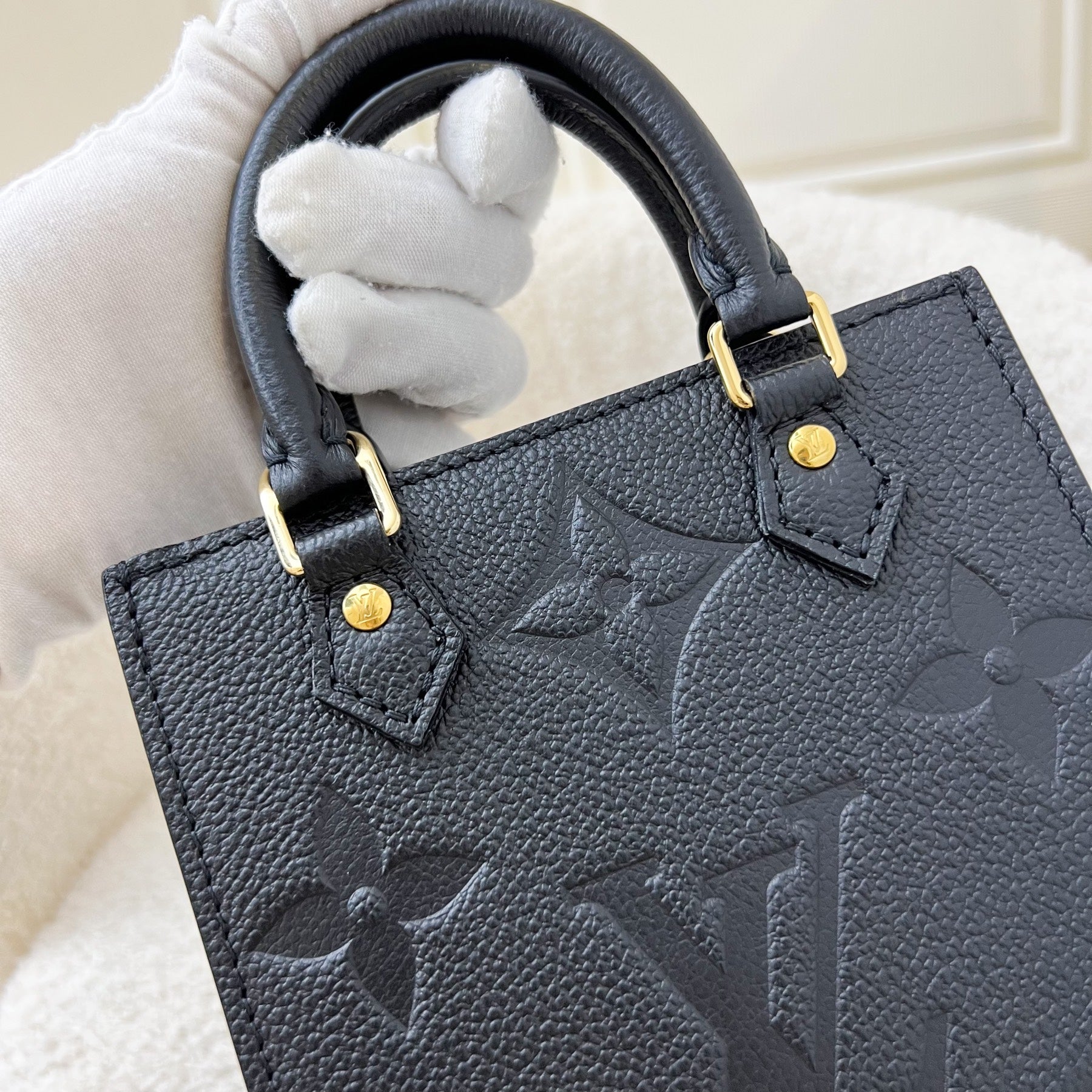 LV Petit Sac Plat in Black Empreinte Leather GHW