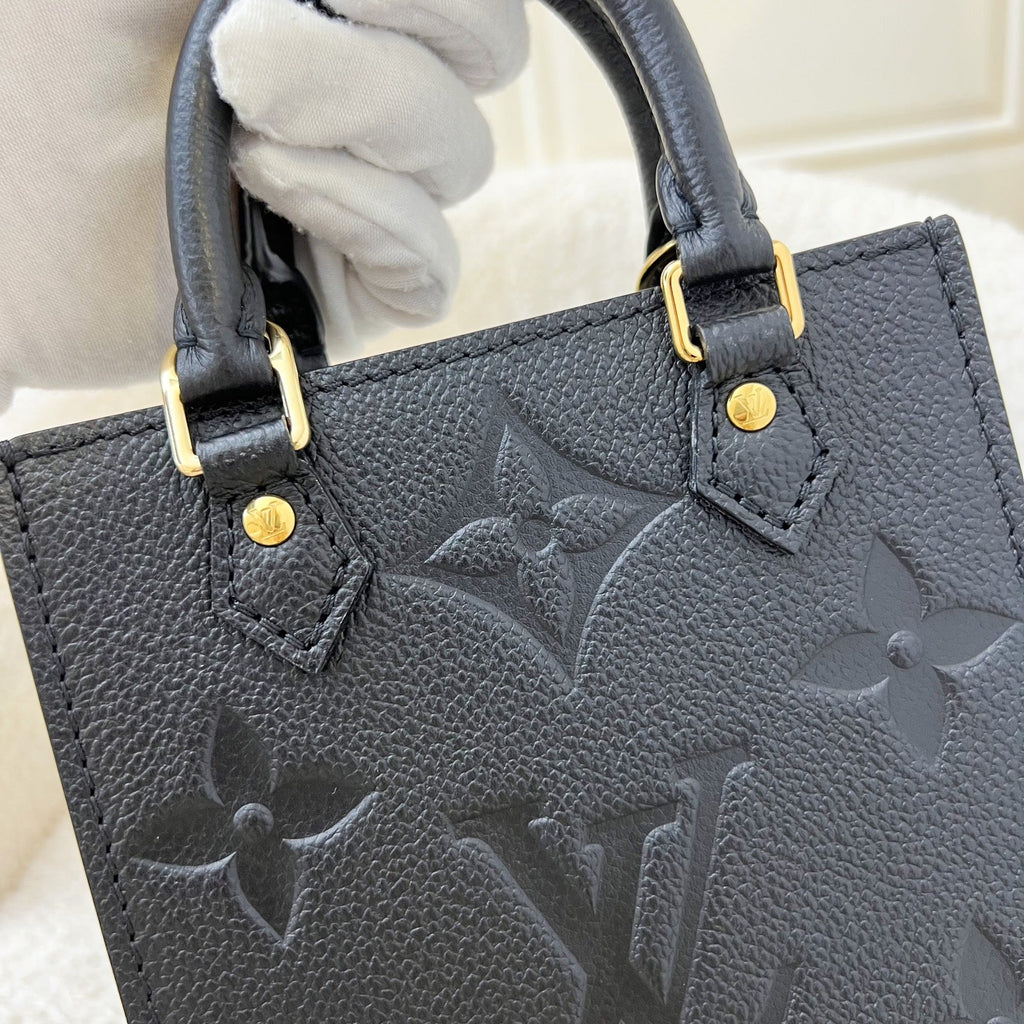 LV Petit Sac Plat in Black Empreinte Leather GHW