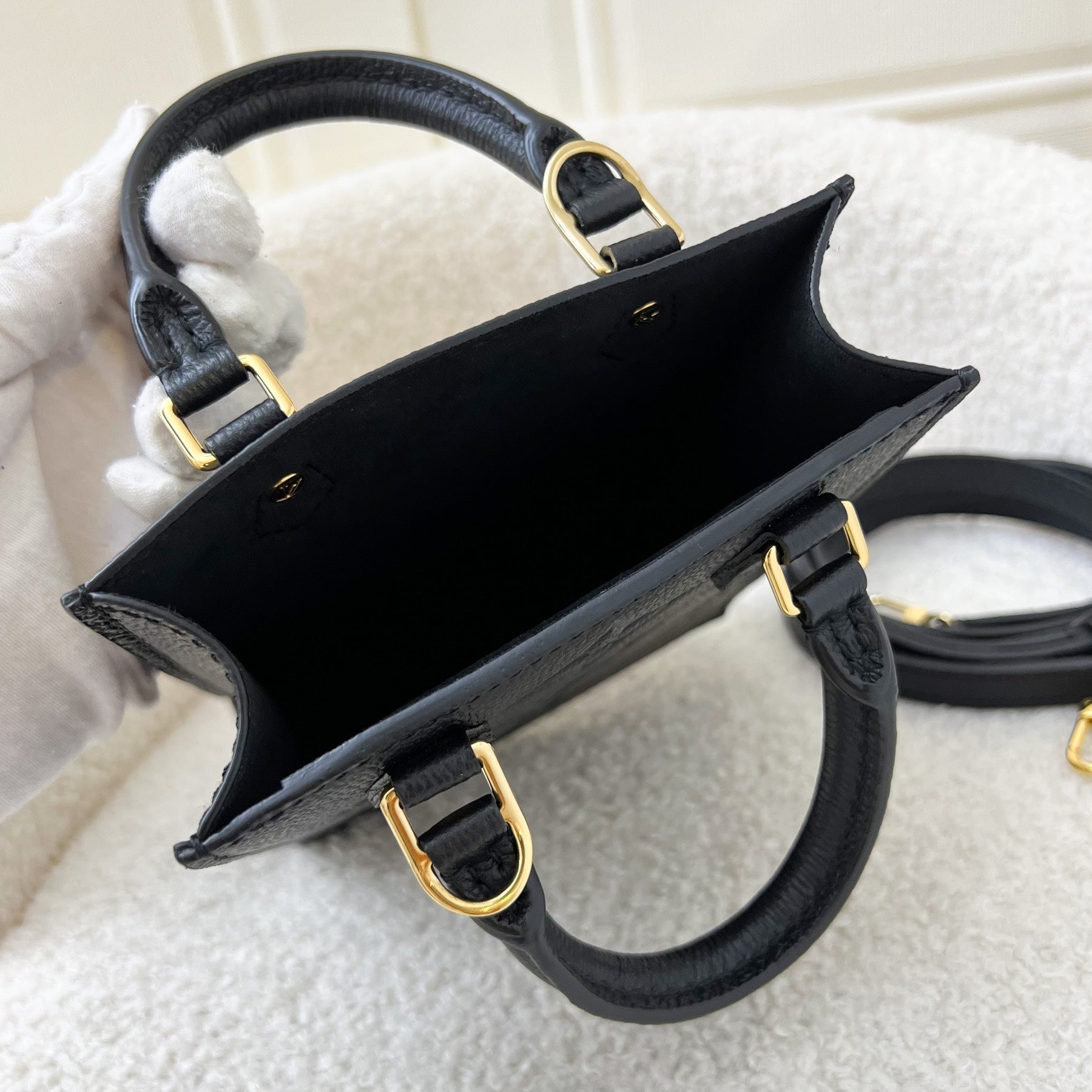 LV Petit Sac Plat in Black Empreinte Leather GHW